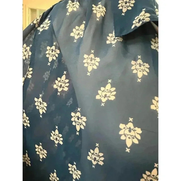 BONGO sheer patterened shirt dress size xl - Picture 7 of 10